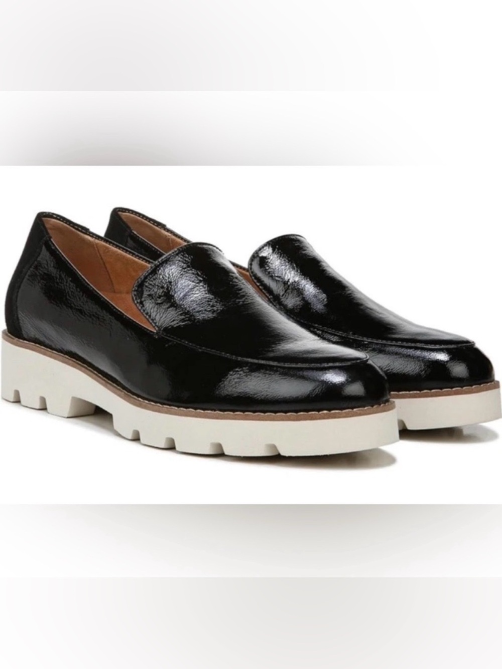Vionic Nappa Leather Lug Sole Loafers Black Women’s 8